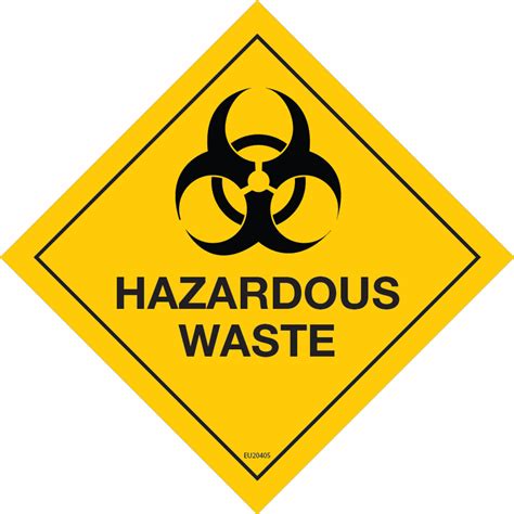 Printable Hazardous Waste Sign